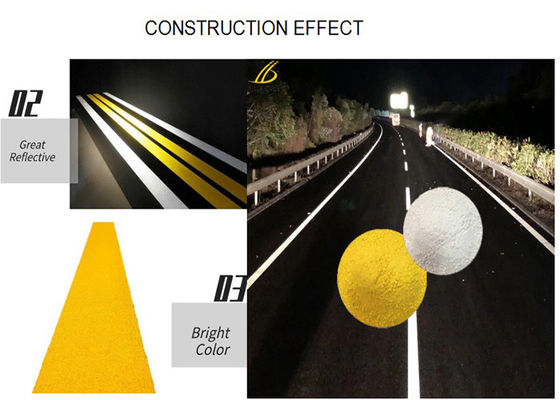 Comprar Pintura de marcado de carretera termoplástica de alta reflexión estándar AASHTO M249 con 30% de cuentas de vidrio Fabricación en línea