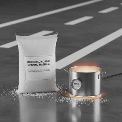 comprar Pintura termoplástica para señalización vial con calentamiento a alta temperatura 180°C-200°C, 20% de microesferas de vidrio para reflectividad y fuerte adherencia al asfalto y al hormigón Fabricación en línea