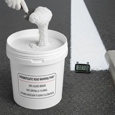 comprar Pintura termoplástica para señalización vial con 20% de microesferas de vidrio para secado rápido (3-10 min) y fuerte adherencia al asfalto y al hormigón Fabricación en línea