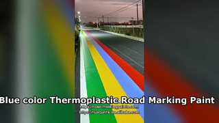 Aplicación de pintura termoplástica azul para señalización vial | Señalización vial duradera y de alta visibilidad